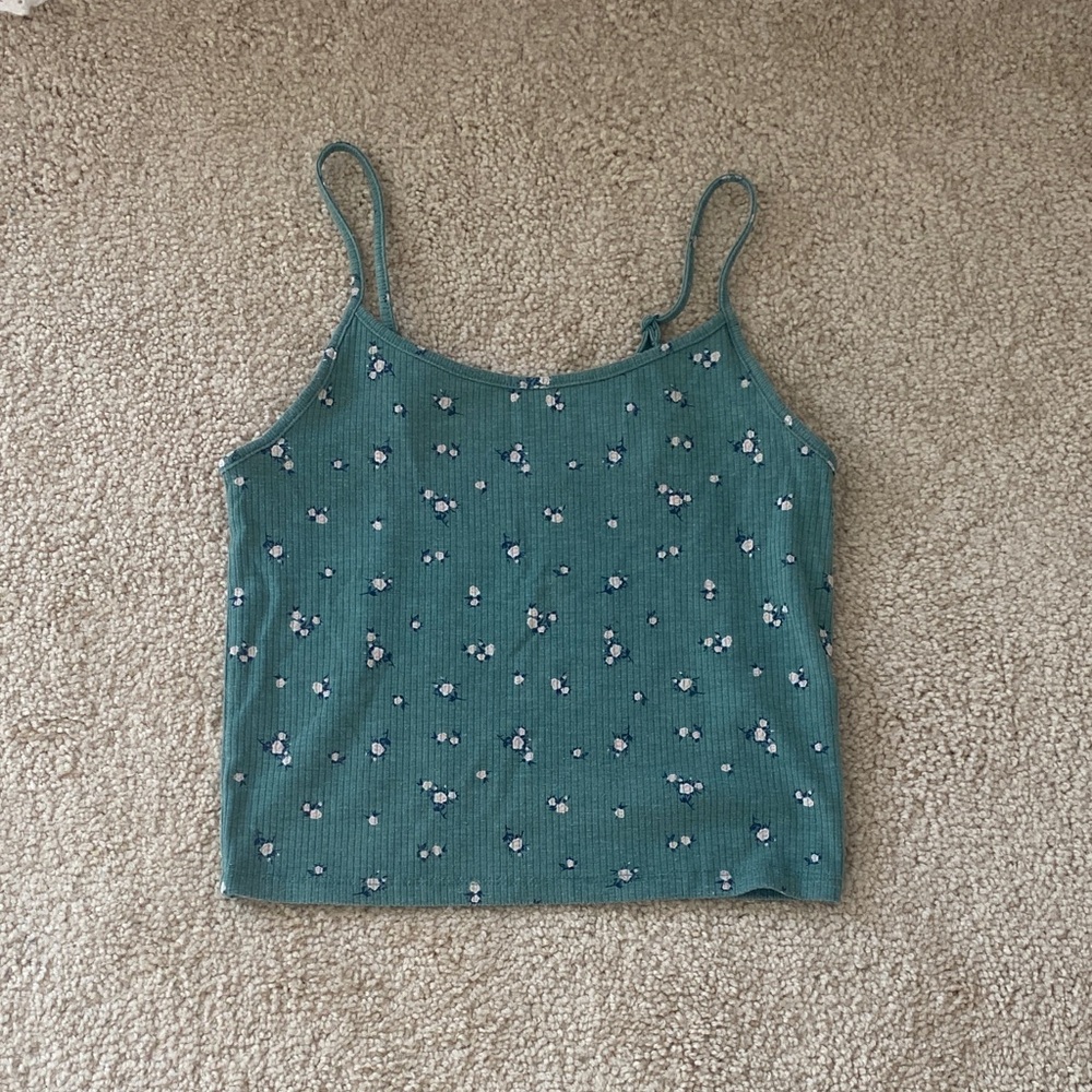 NWOT American Eagle Floral Teal Women's Top